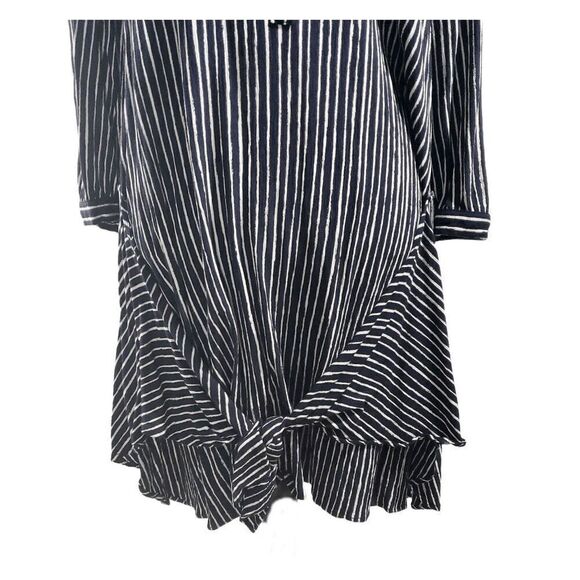 Gap Navy White Long Sleeve Tie Wrap Shirt Dress Size L - Picture 6 of 6